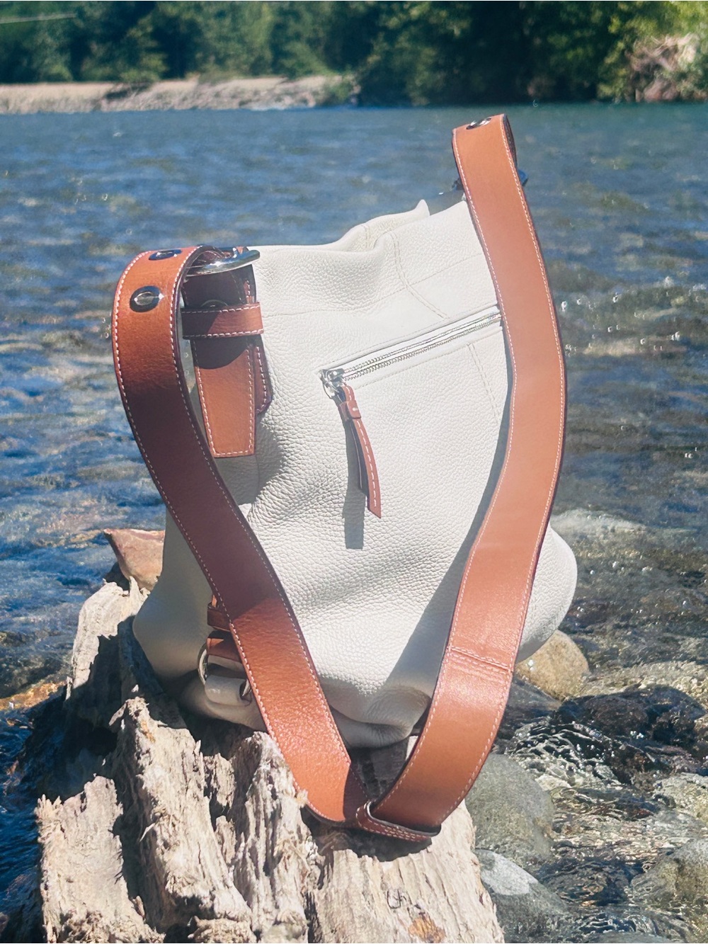 Coach Brooke Hobo Bag White Pebbled Leather (style #15064) - Picture 8 of 15